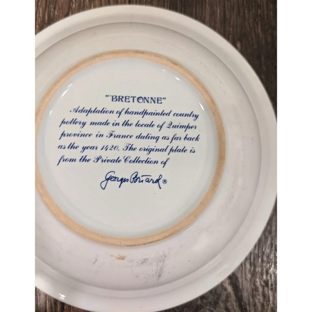 George Briard Bretonne Two Cereal Bowls and One Salad Plate